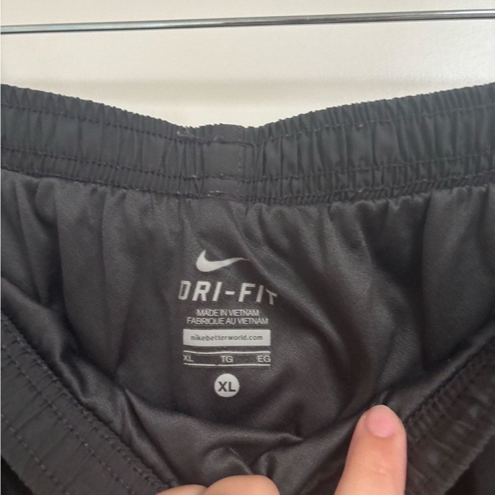 Nike Women's Gray Athletic Shorts with White Trim - Picture 2 of 3